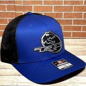 Richardson 112 TRX Leather Patch Trucker Hat 4X4 Hat Blue/Black